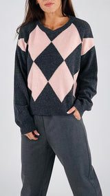 Pull losanghe cachemire T.