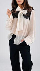 Camicia organza carrè pizzo H.