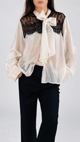 Camicia organza carrè pizzo H.