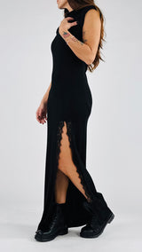 Abito spallina spacco pizzo H.