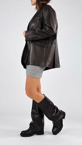 Giacca over ecopelle T.