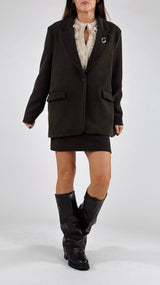 Giacca over velluto 1000 righe cintura H.