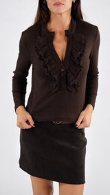 Serafino costina stretta scollo rouche H.