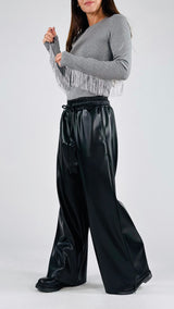 Pantalone palazzo ecopelle T.