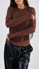 Maglia costina frange You