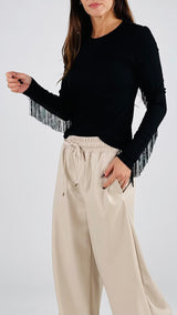 Maglia costina frange You