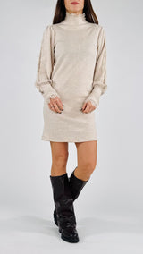 Abito costina manica baloon pizzo H.