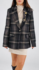 Giacca check spille Vic.