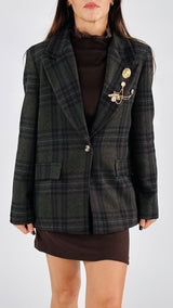 Giacca check spille Vic.