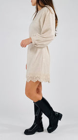 Abito costina fondo macramé H.