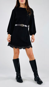 Abito costina fondo macramé H.