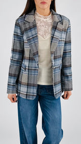 Giacca madras azzurro T.