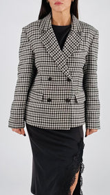 Giacca quadretto doppiopetto T.