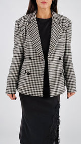 Giacca quadretto doppiopetto T.