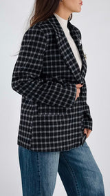 Giacca quadro spilla cameo Vic.