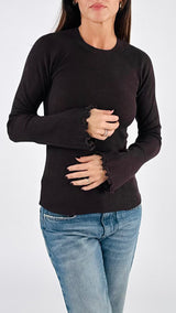 Maglia costina polso rouche H.