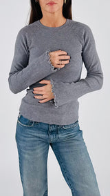 Maglia costina polso rouche H.