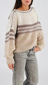 Pull righe fili lurex T.