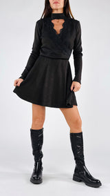 Abito scollo incrocio pizzo H.