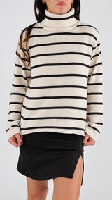 Dolcevita righe cachemire T.