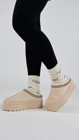 Sabot ricamato platform