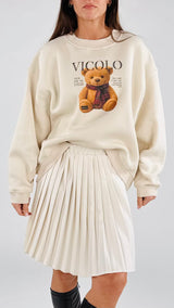 Felpa over orso strass Vic.