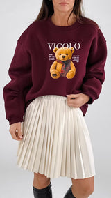 Felpa over orso strass Vic.