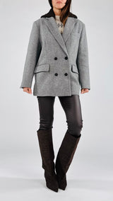 Giacca tweed cappuccio Vic.