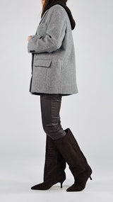 Giacca tweed cappuccio Vic.