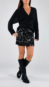 Abito georgette gonna paillettes K.