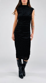 Abito lungo ciniglia microstrass K.