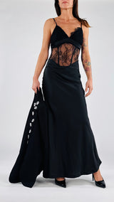 Abito lungo raso e pizzo H.