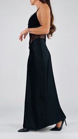 Abito lungo raso e pizzo H.