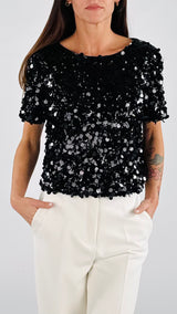 Maglia maxi paillettes H.