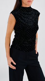 Canotta ciniglia microstrass K.