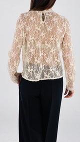 Camicina macramè fiori velluto T.