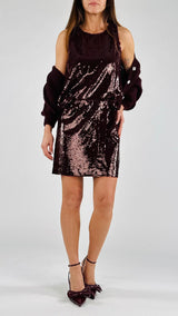 Mini portafoglio paillettes vino T.