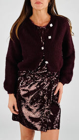 Mini cardigan bottoni strass Vic.