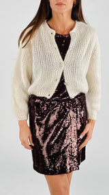 Mini cardigan bottoni strass Vic.