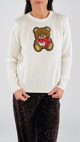 Pull patch orsetto sciarpa Vic.