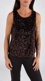 Top ciniglia paillettes You