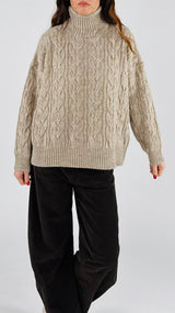 Pull dolcevita trecce T.