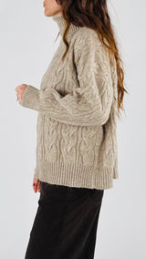 Pull dolcevita trecce T.