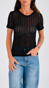 T-shirt m/m pizzo stretch You