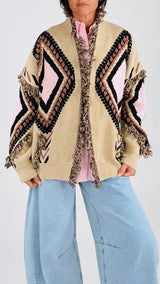Cardigan jacquard losanga T.