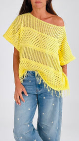 Maglia poncho punzonata