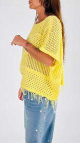 Maglia poncho punzonata