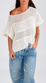 Maglia poncho punzonata