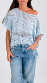 Maglia poncho punzonata