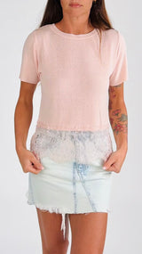 Maglia girocollo fondo pizzo K.